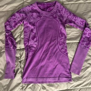 lululemon athletica Vibrant Purple Patterned Long Sleeve Top